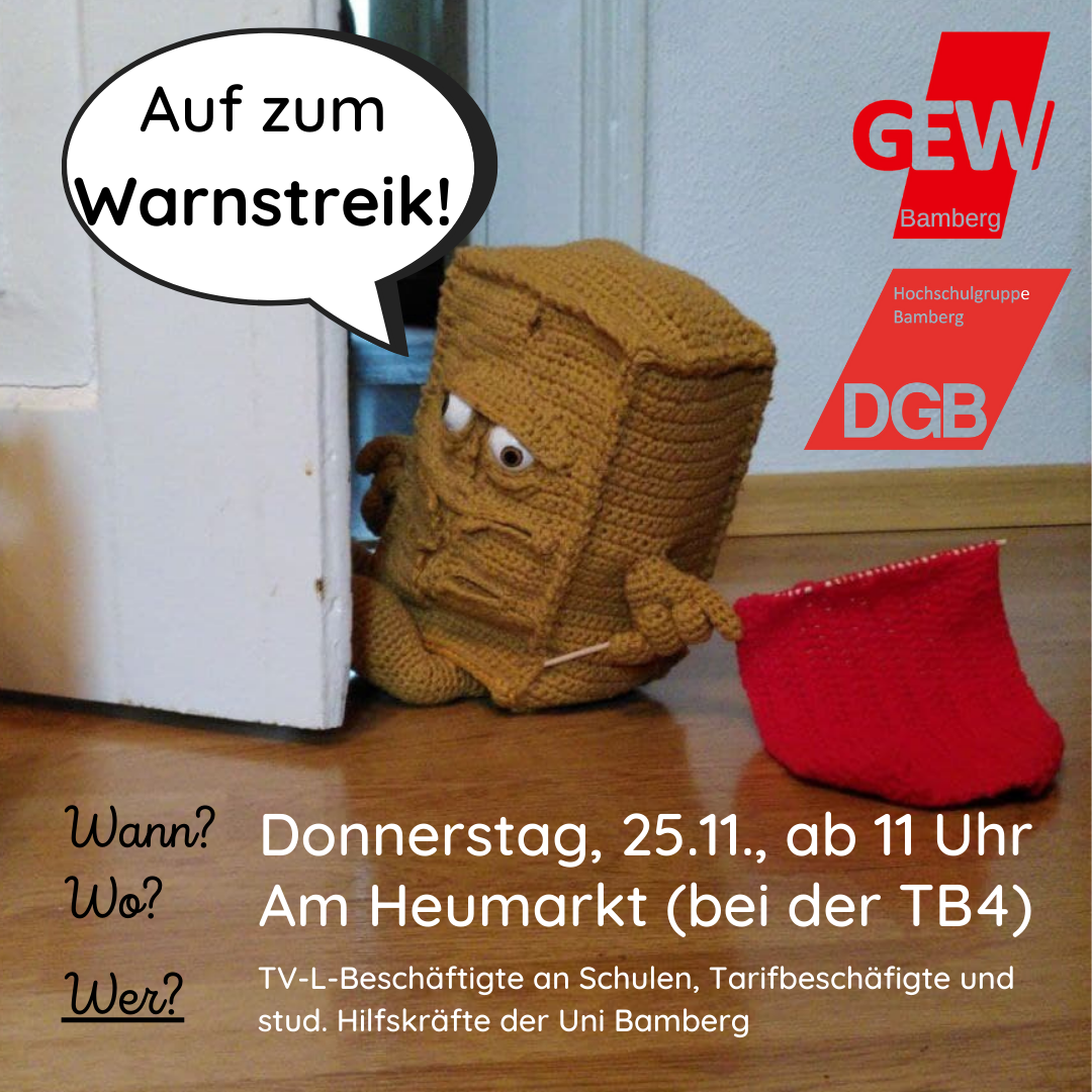 Warnstreikaufruf für Bamberg: Am Donnerstag auf die Straße!